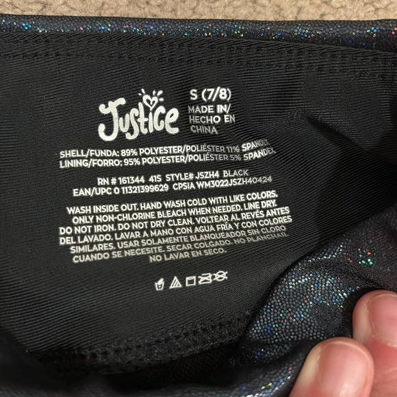 Girls Justice Black Sparkle Shorts - Picture 6 of 6